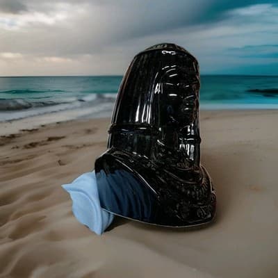 Vintage 1970s Large Ceramic Cleopatra Statue Black 11” by Duncan Enterprise - Thumbnail 3