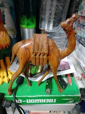 Beautiful Vintage Olive Wood Camel Carving - 10 Inch Tall - Needs TLC/Repair - Image 1