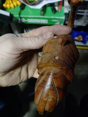 Beautiful Vintage Olive Wood Camel Carving - 10 Inch Tall - Needs TLC/Repair - Thumbnail 5