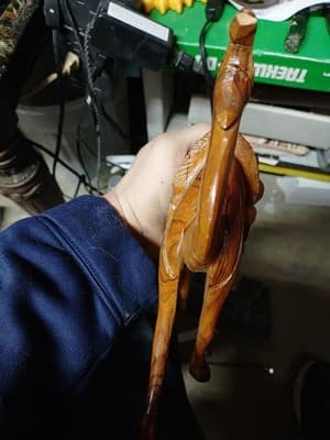 Beautiful Vintage Olive Wood Camel Carving - 10 Inch Tall - Needs TLC/Repair - Thumbnail 2