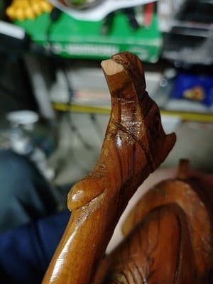 Beautiful Vintage Olive Wood Camel Carving - 10 Inch Tall - Needs TLC/Repair - Thumbnail 3