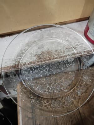 Vintage Federal Glass Poinsettia Clear 13" Platter Chop Plate Depression Glass - Thumbnail 6