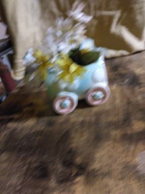 Inarco Adorable Blue Flower Cow Nursery Planter - Thumbnail 3