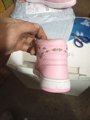 Childs Size 2 Pre-owned Floral Boutique Pink Puma's - Thumbnail 3