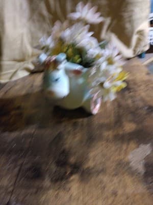 Inarco Adorable Blue Flower Cow Nursery Planter - Thumbnail 2