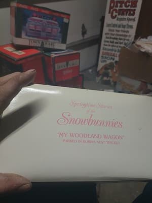 Dept 56 Snowbunnies - My Woodland Wagon Parked In Robins Nest Thicket New - Image 1