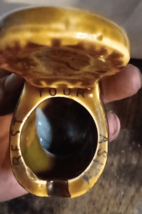 Rest Your Ash Toilet Florida Souvenir Ceramic Ashtray Alligator Vintage 1960s - Thumbnail 2