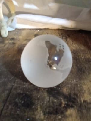 Glass Earth Globe World Etched Crystal Heavy Paper Weight - Image 1