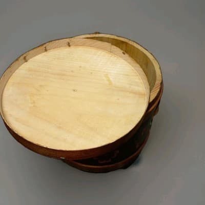 Antique Firkin Bucket Wooden Paint Decorated Hand Made 7.5" X 8" Original - Thumbnail 7