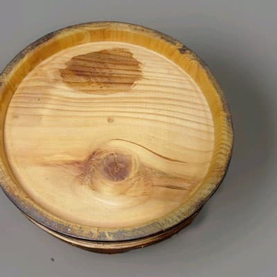 Antique Firkin Bucket Wooden Paint Decorated Hand Made 7.5" X 8" Original - Thumbnail 8