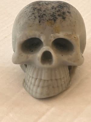 Decorative Skull Figurine Gothic Gray Small Cement Plaster Home Decor Tabletop - Thumbnail 5