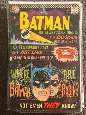 DC Comics Batman #184 Sept Comic Book 12c Where Are Robin Cover Vintage Classic - Image 1