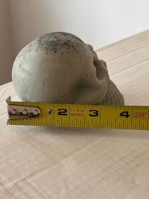 Decorative Skull Figurine Gothic Gray Small Cement Plaster Home Decor Tabletop - Thumbnail 6