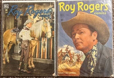 Roy Rogers Comics Dell Jan Feb 10c Lot of 2 Vintage Western Golden Age Rare - Image 1