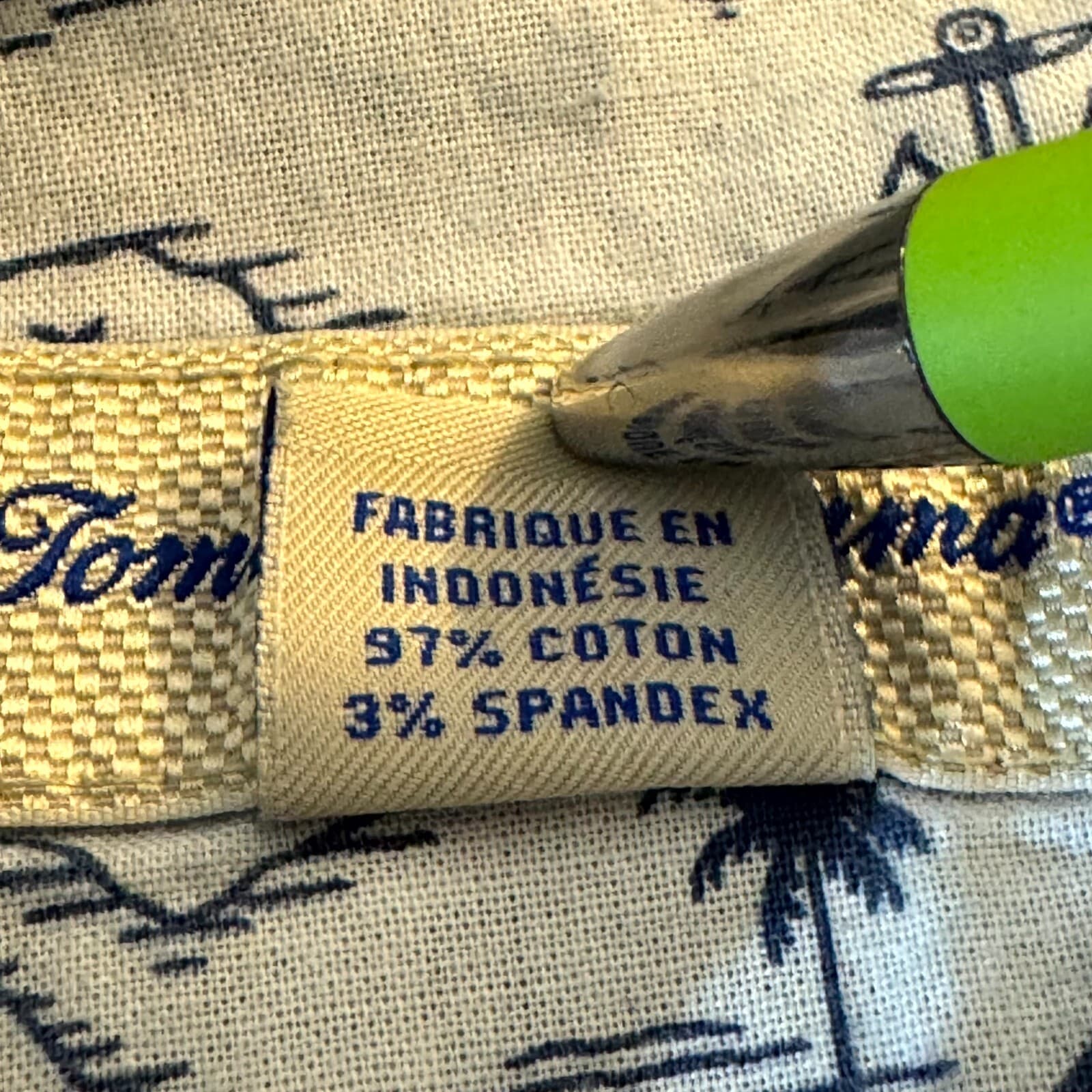 Tommy Bahama Mens Chino Shorts 40 Blue Leaf Print Mid-Rise Flat Front - Thumbnail 5