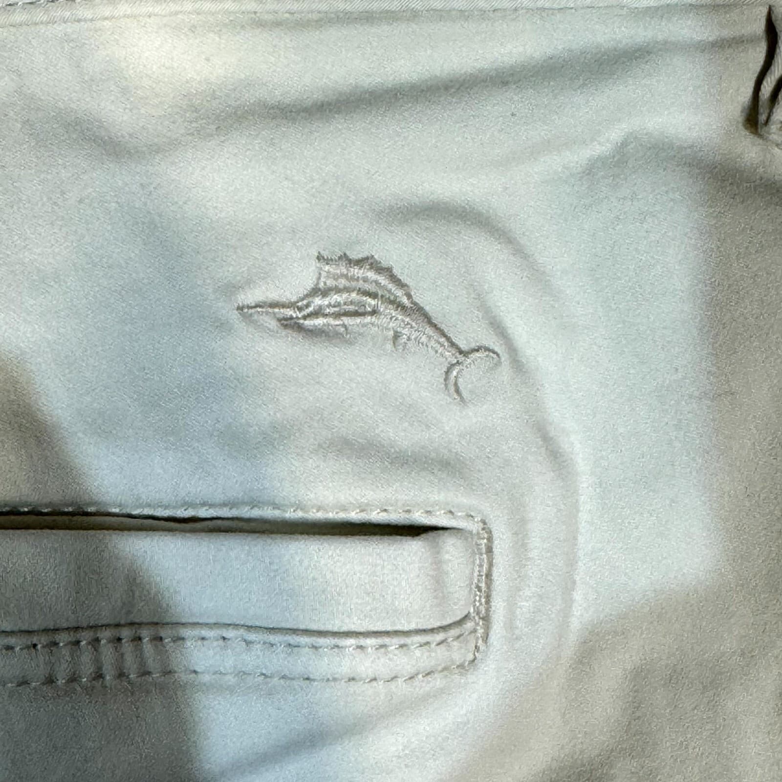 Tommy Bahama Men Chino Shorts 40 Beige Stretch Mid-Rise Flat Front Zip Fly - Thumbnail 3