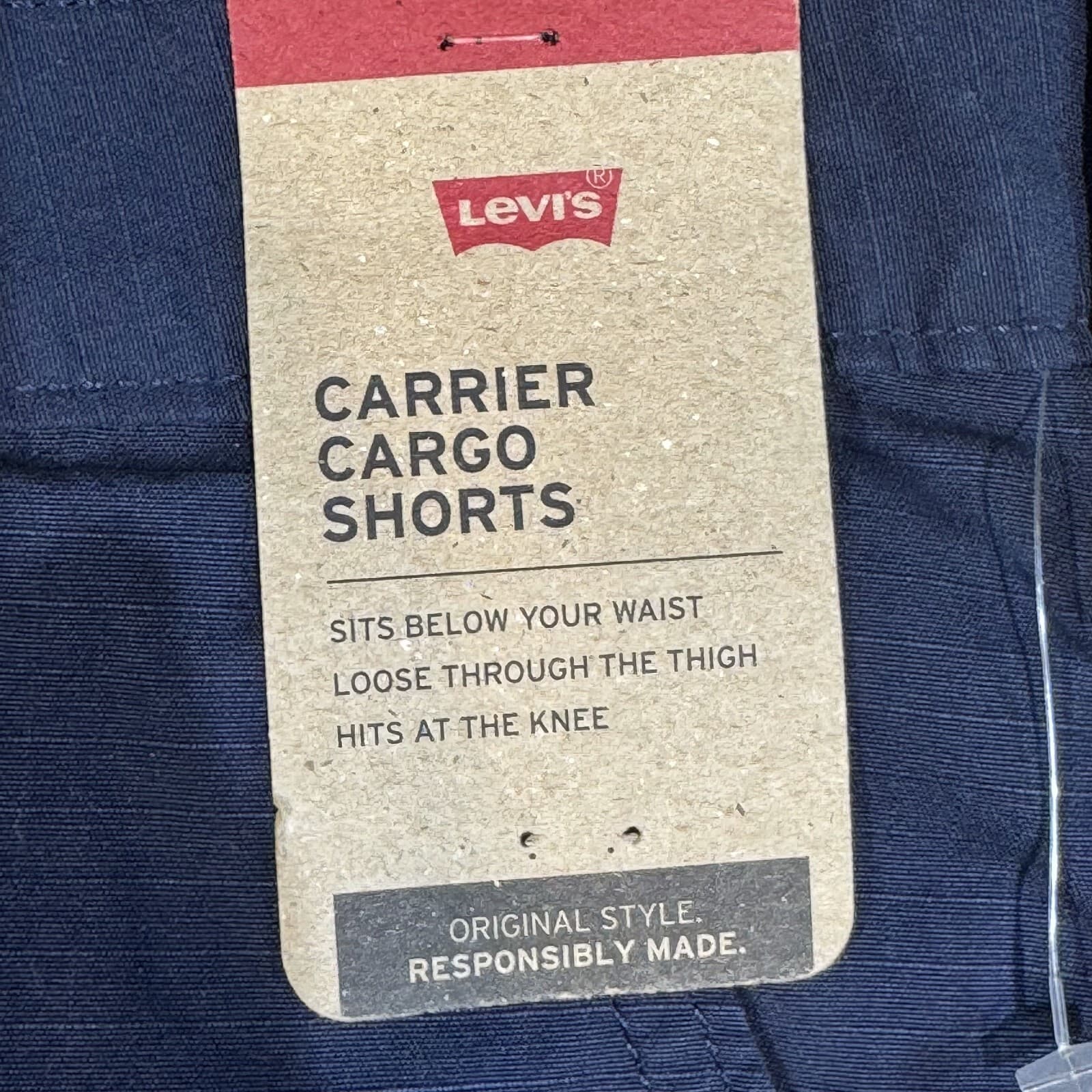 Levi's Men's Carrier Cargo Shorts 52 Navy 100% Cotton High-Rise Loose Fit - Thumbnail 5