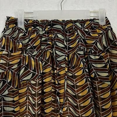 Scotch & Soda Mini Skirt Women’s XS Rust Black Gold Ruffled Tassel Cotton W217 - Thumbnail 3