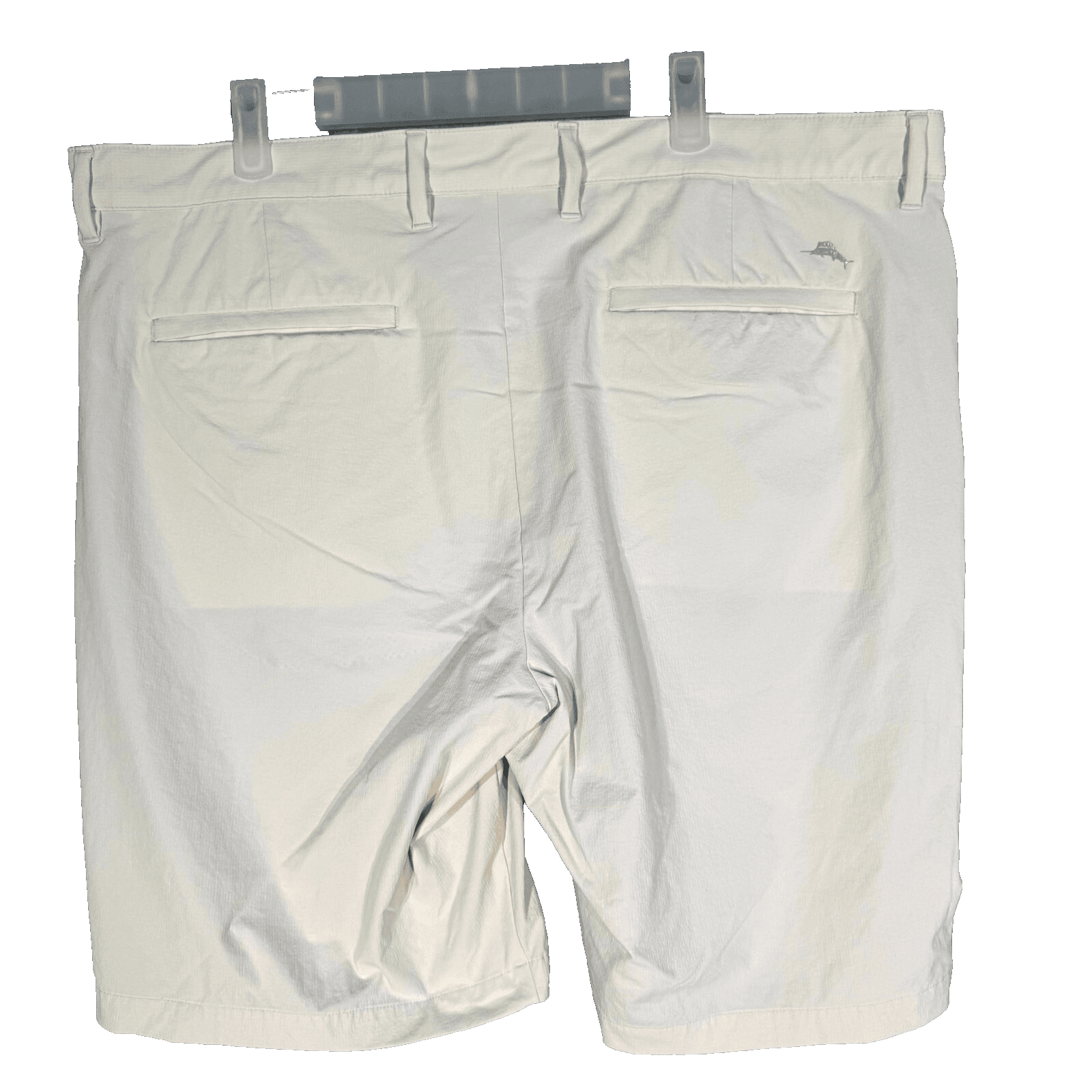 Tommy Bahama Mens Chino Shorts 40 Cream Nylon Stretch Mid-Rise Flat Front - Thumbnail 2