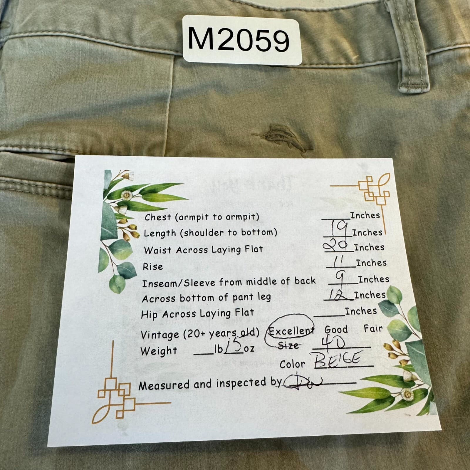 Tommy Bahama Men Chino Shorts 40 Beige Stretch Mid-Rise Flat Front Classic - Thumbnail 8