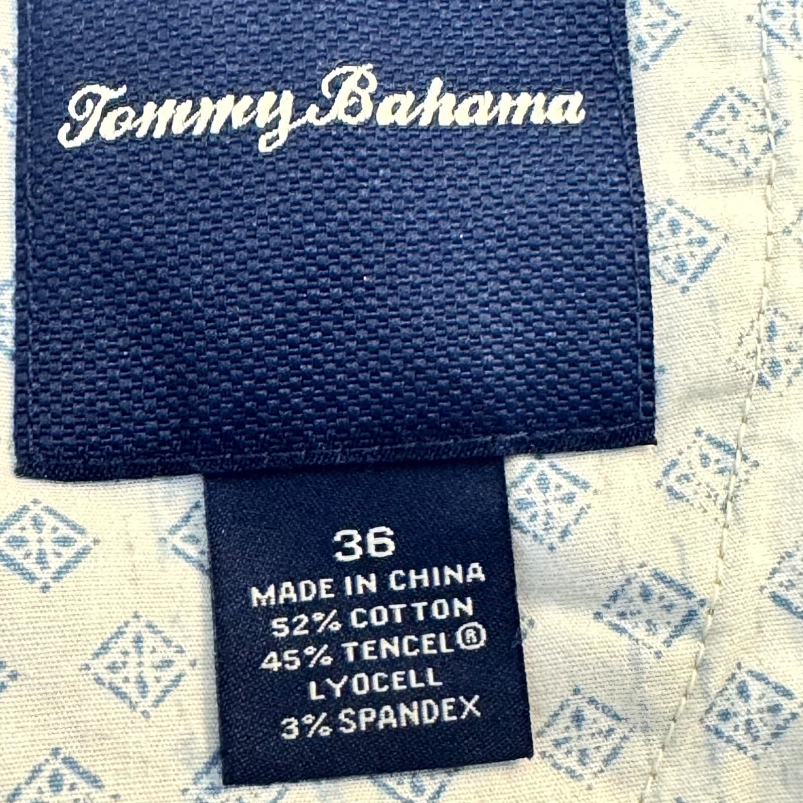 Tommy Bahama Men Chino Shorts 36 Beige Stretch Mid-Rise Flat Front Zip Fly - Thumbnail 4