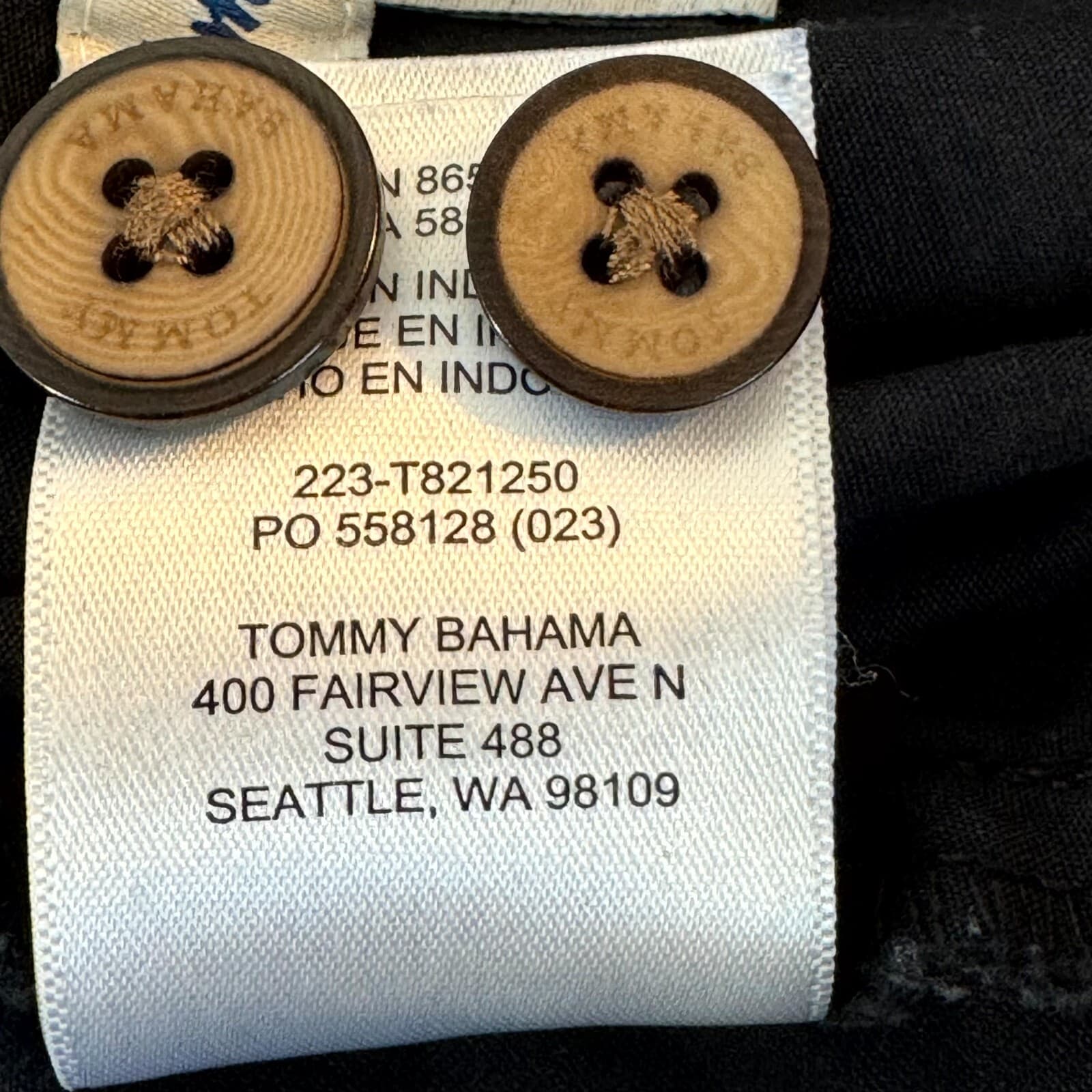 Tommy Bahama Men Chino Shorts 40 Black Stretch Mid-Rise Flat Front Zip Fly - Thumbnail 6