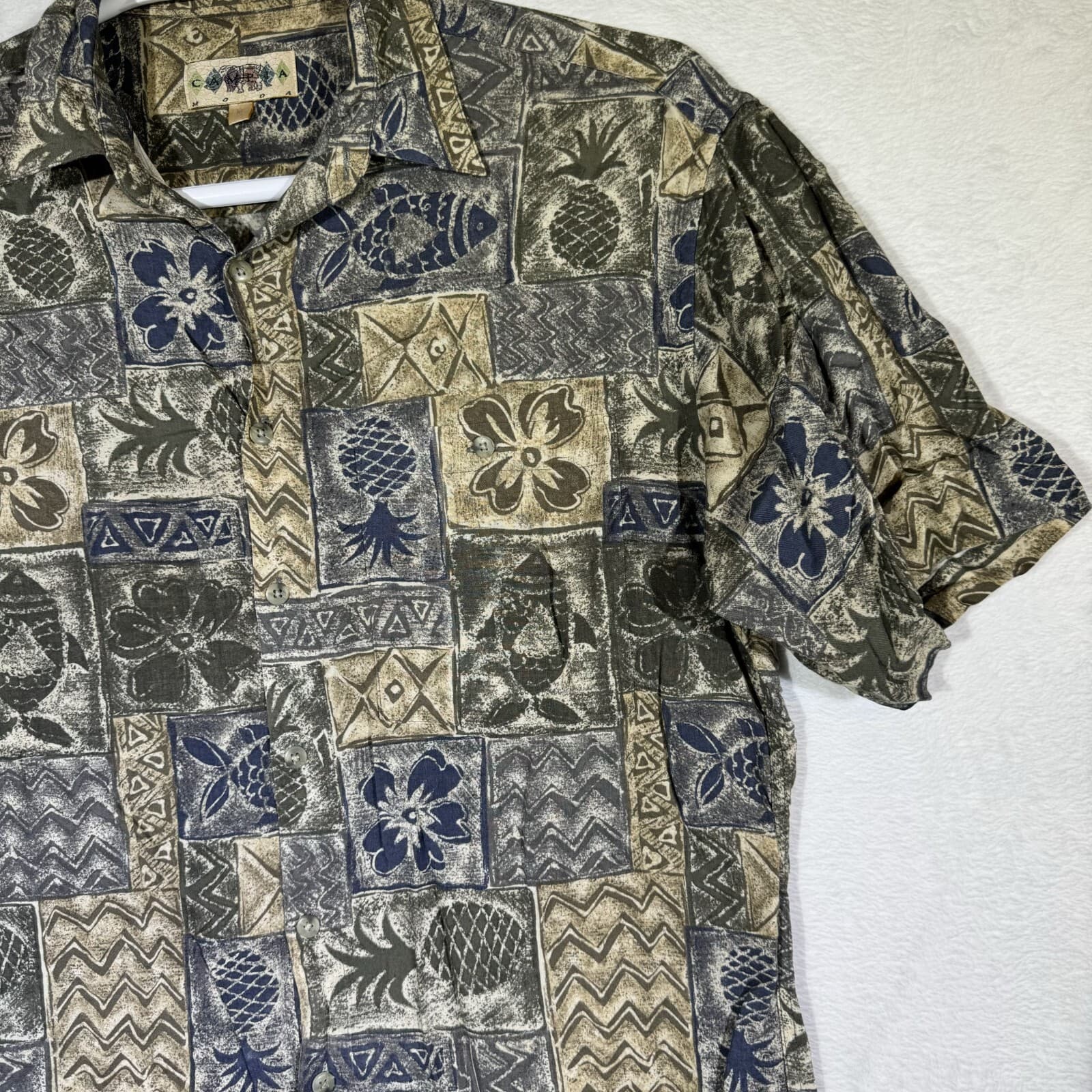 Campia Moda Shirt Mens M Multicolor Tropical Rayon Hawaiian Button‑Up Short M222 - Thumbnail 6