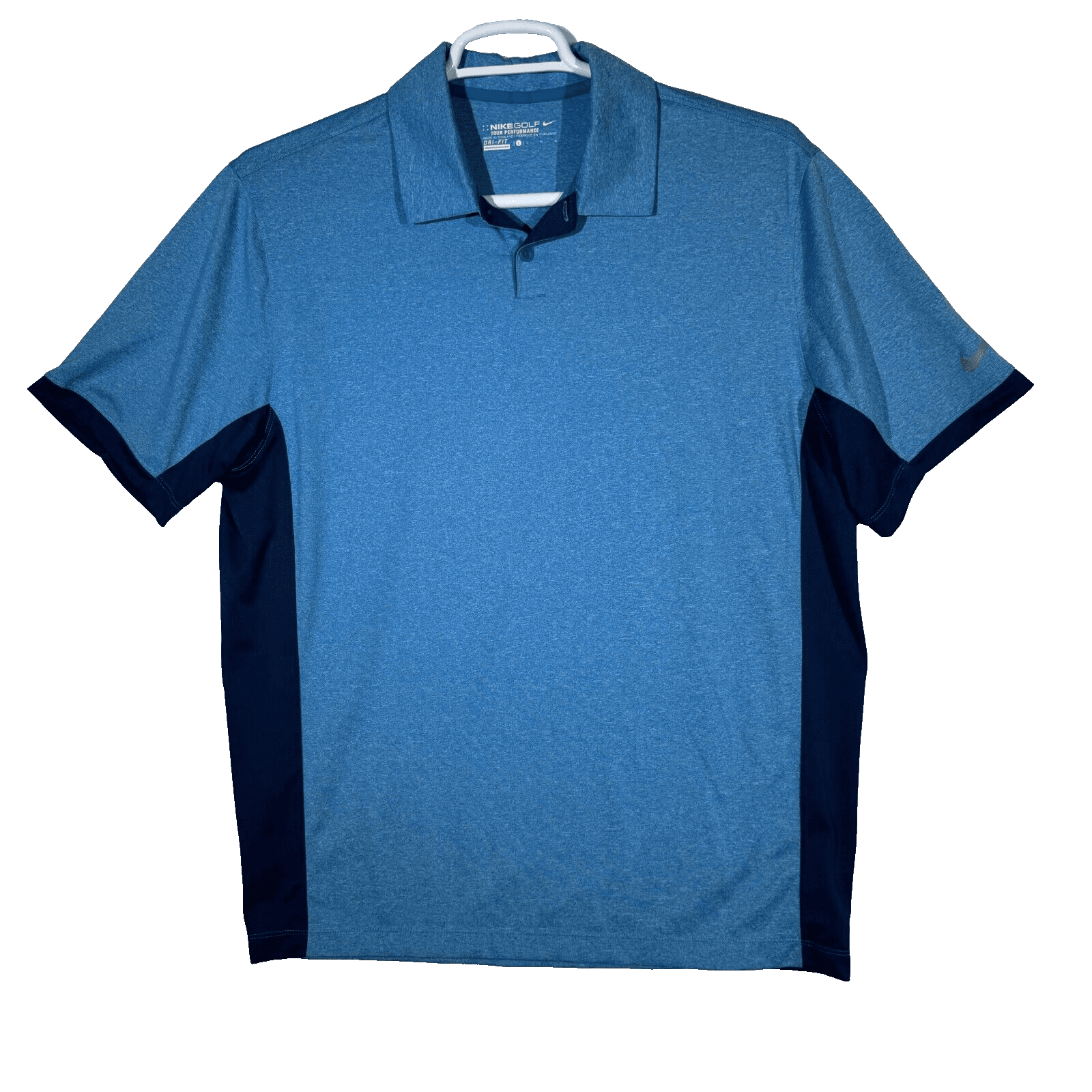 Nike Golf Polo Men’s L Navy Blue Dri‑Fit Polyester Tour Performance Shirt M202 - Image 1