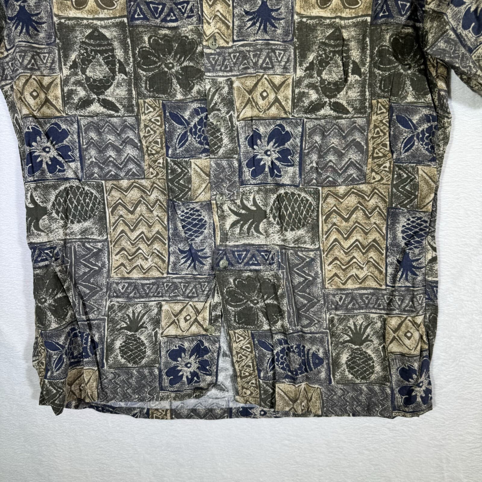 Campia Moda Shirt Mens M Multicolor Tropical Rayon Hawaiian Button‑Up Short M222 - Thumbnail 3