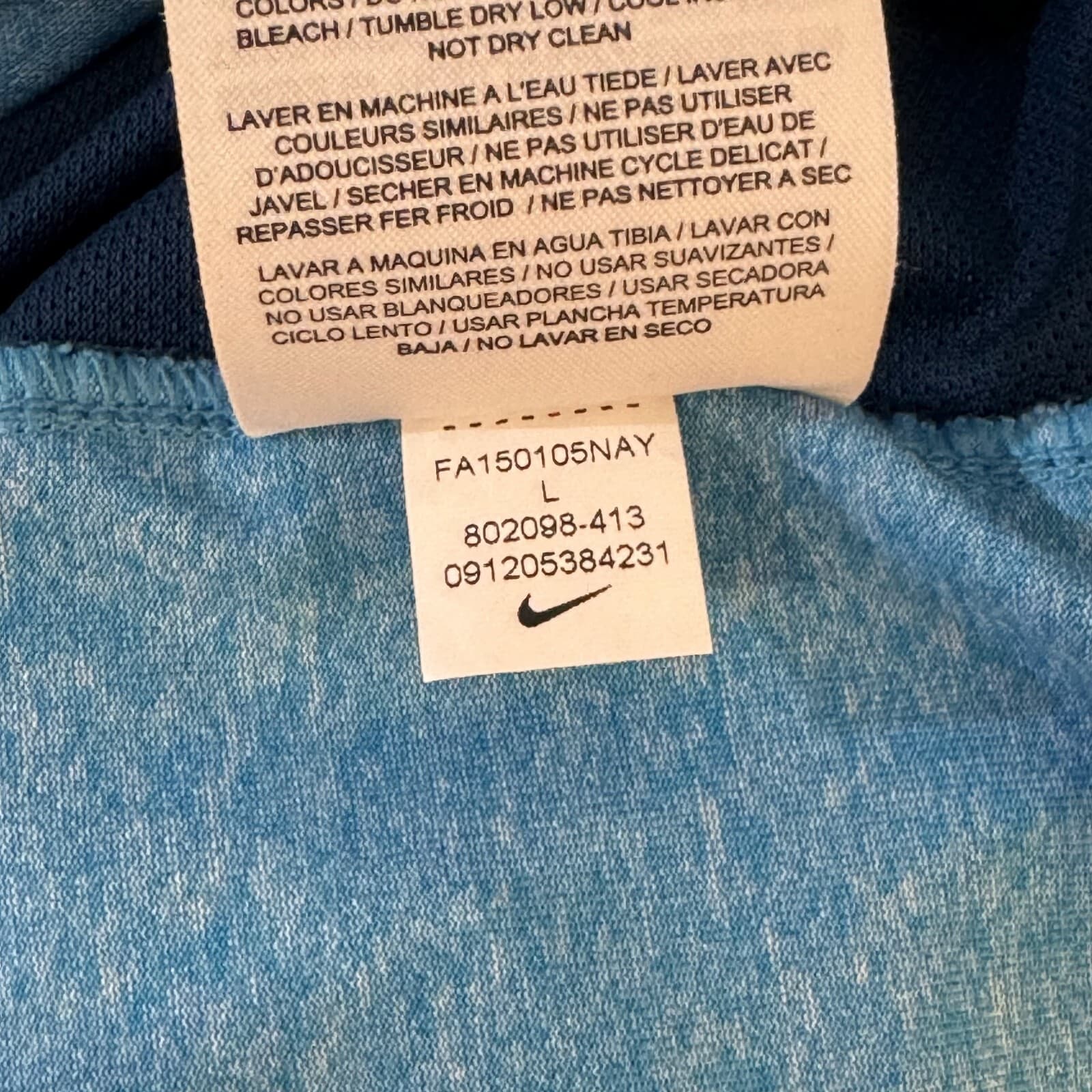 Nike Golf Polo Men’s L Navy Blue Dri‑Fit Polyester Tour Performance Shirt M202 - Thumbnail 15