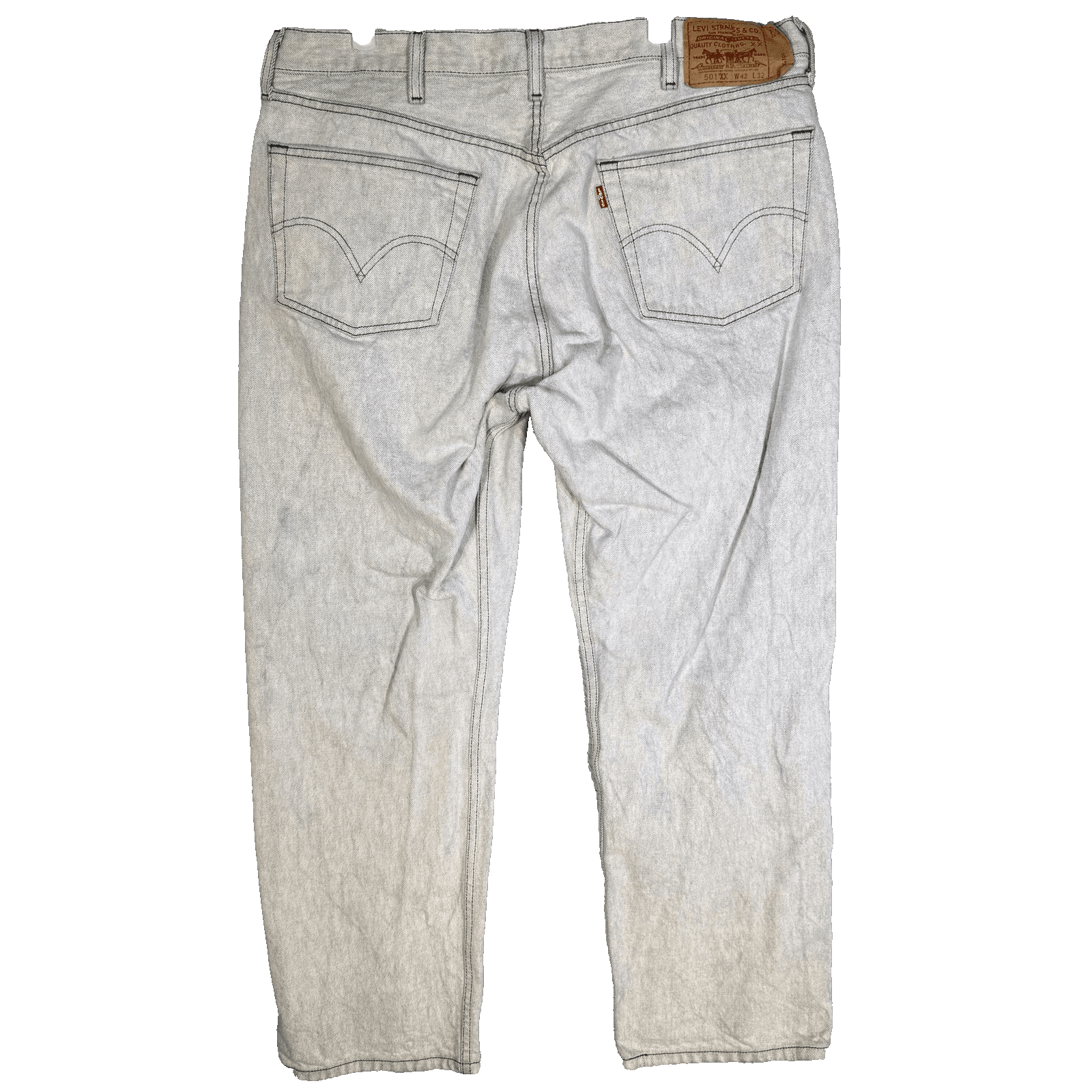 VTG Levis 501 Jeans Mens 42x32 Gray Straight Leg Button Fly Denim Classic Style - Thumbnail 2