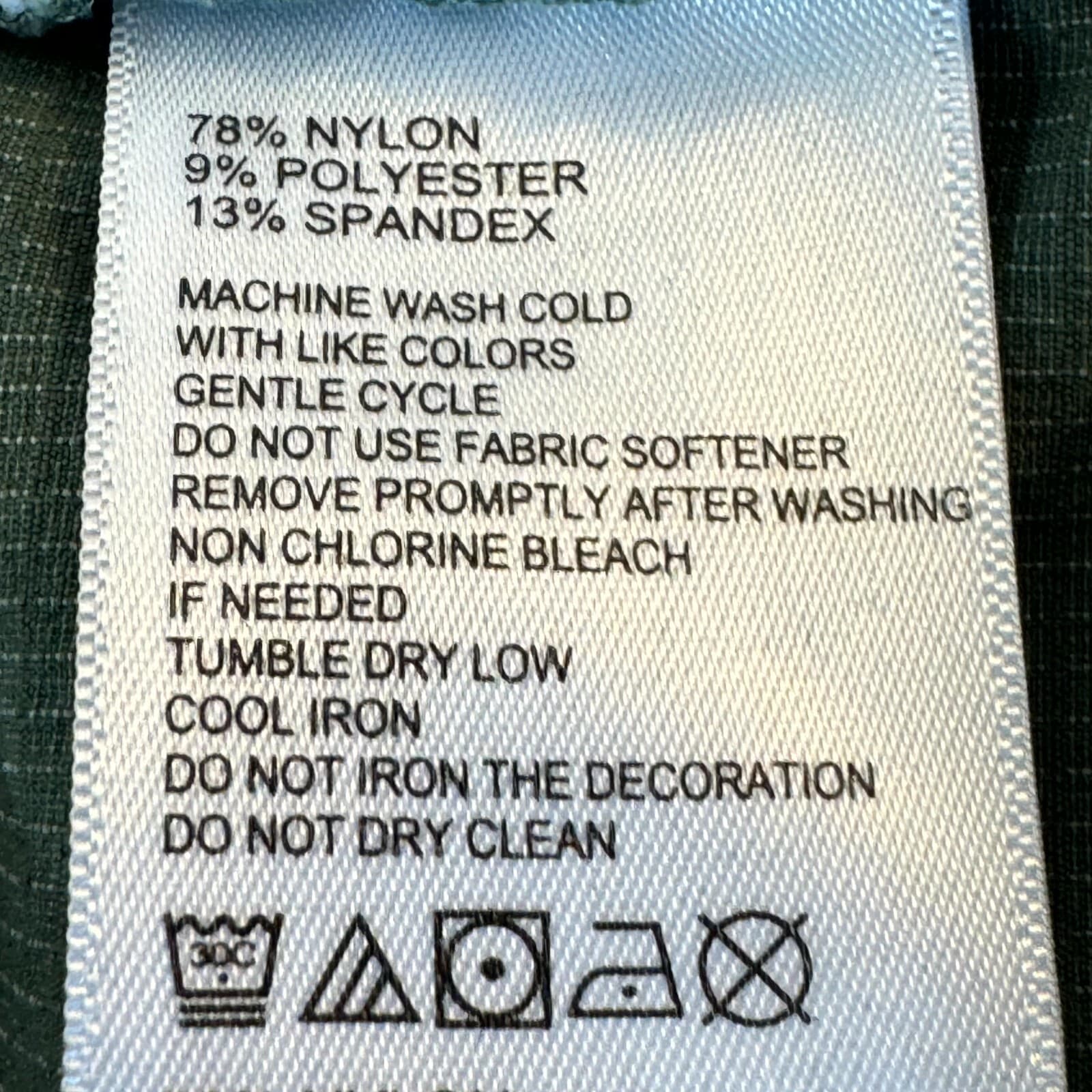 Tommy Bahama Mens Ripstop Shorts 40 Green Nylon Stretch Mid-Rise Zip Fly - Thumbnail 5