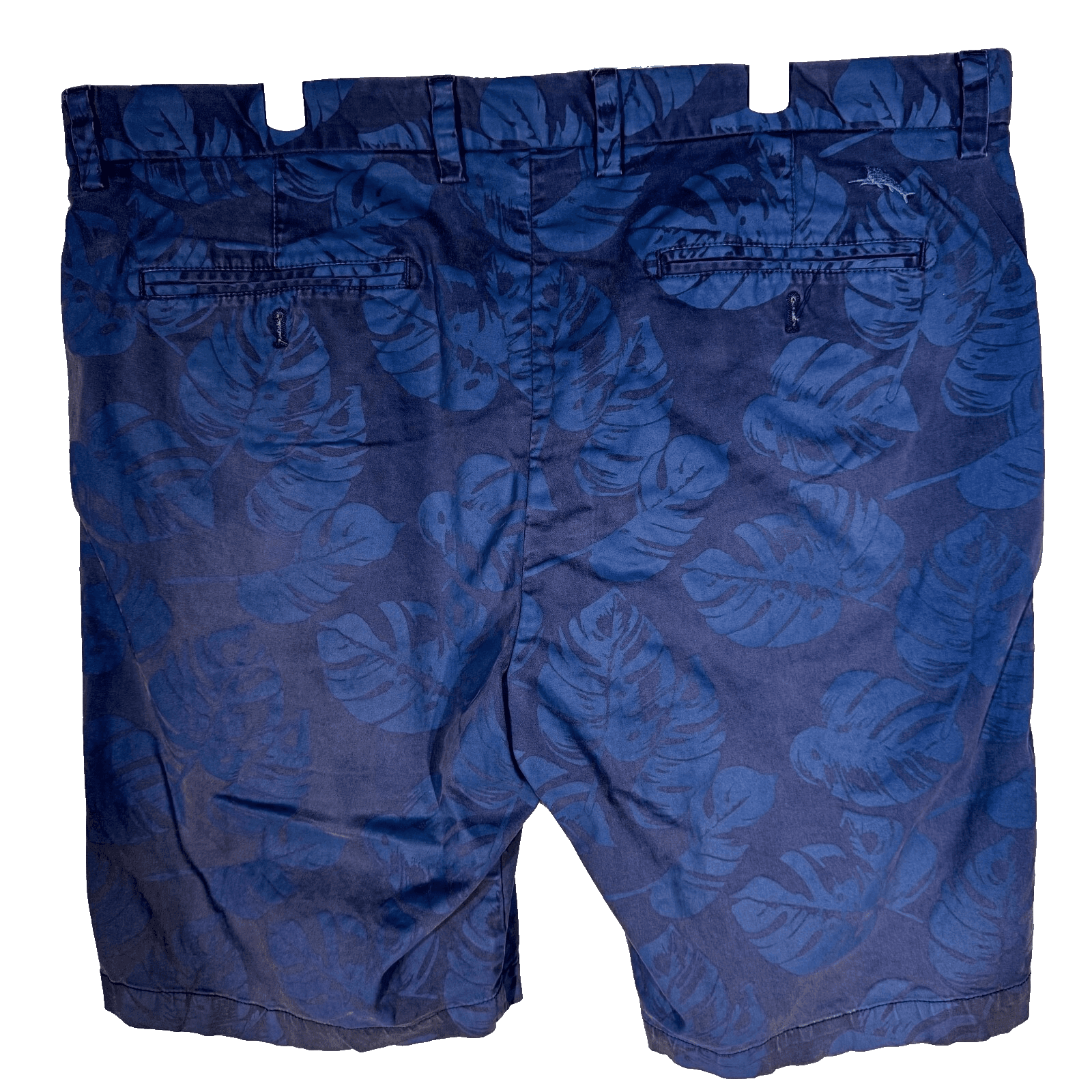 Tommy Bahama Mens Chino Shorts 40 Blue Leaf Print Mid-Rise Flat Front - Thumbnail 2