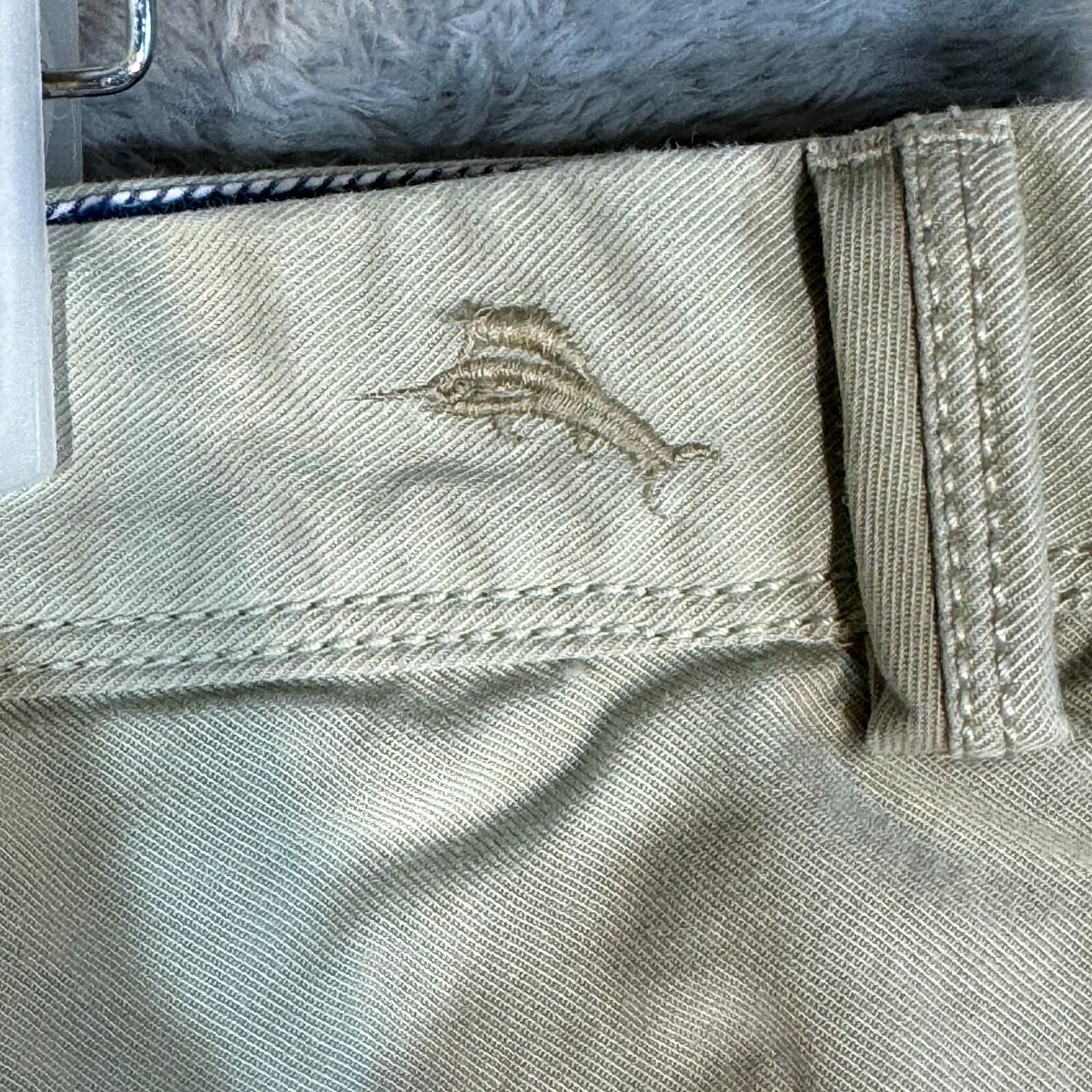 Tommy Bahama Men Chino Shorts 36 Beige Stretch Mid-Rise Flat Front Zip Fly - Thumbnail 3