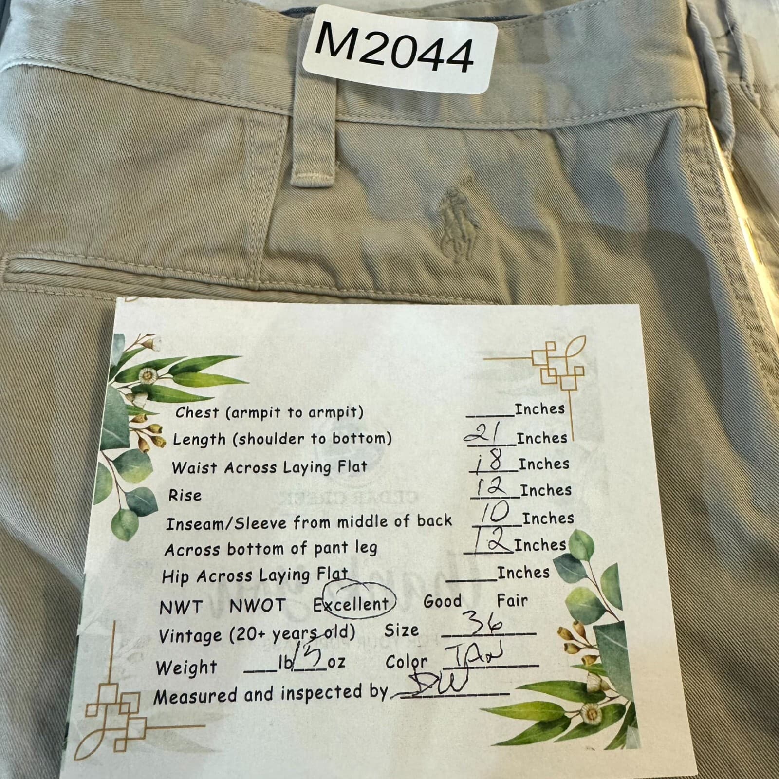 Polo Ralph Lauren Men Chino Shorts 36 Tan Pony Cotton Mid-Rise Relaxed Fit - Thumbnail 8