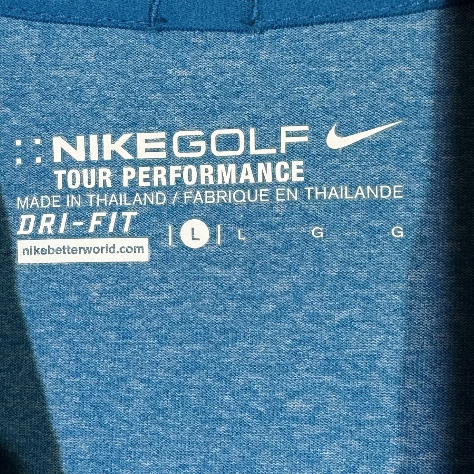 Nike Golf Polo Men’s L Navy Blue Dri‑Fit Polyester Tour Performance Shirt M202 - Thumbnail 7