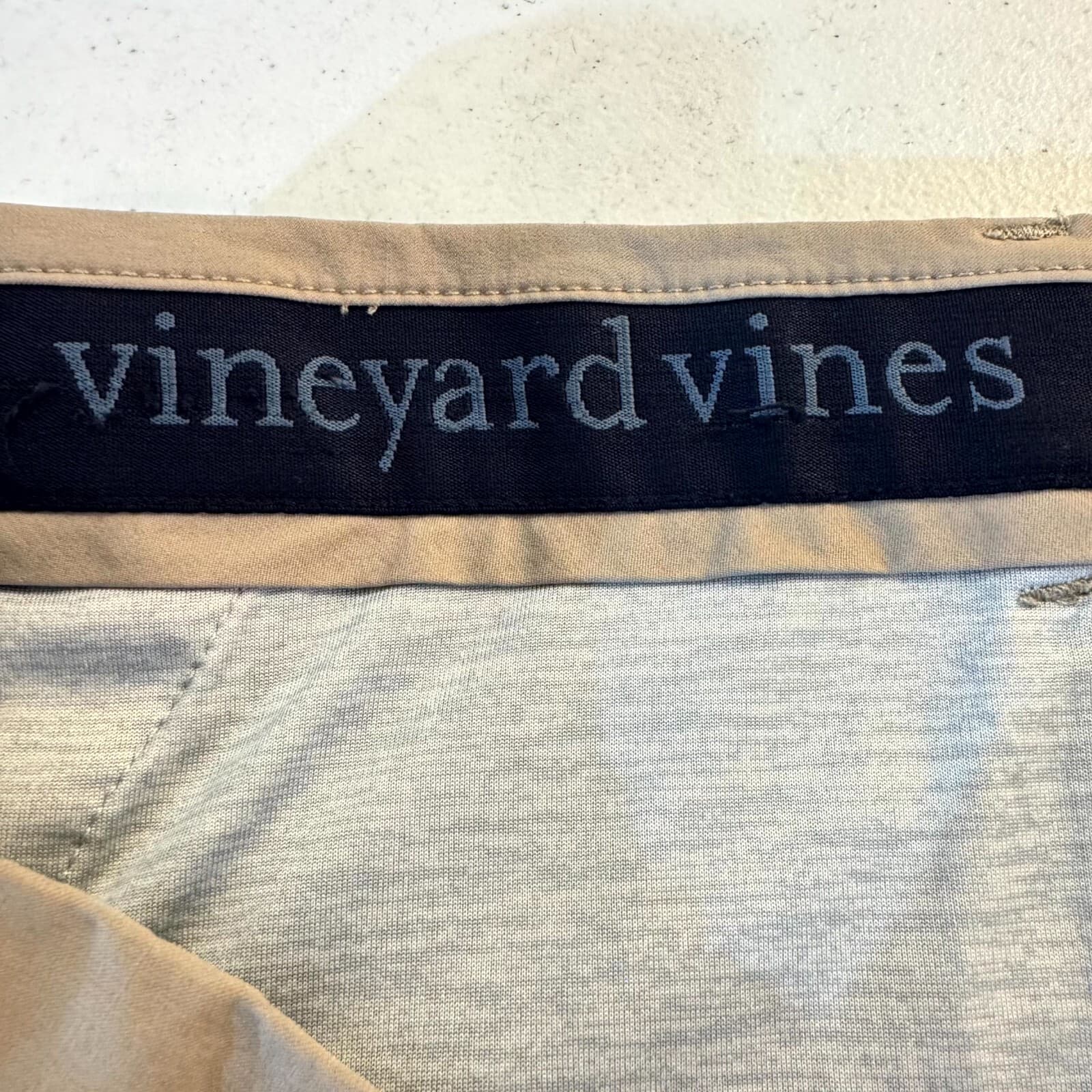 Vineyard Vines Men On The Go Shorts 48 Beige Stretch High-Rise Performance - Thumbnail 4