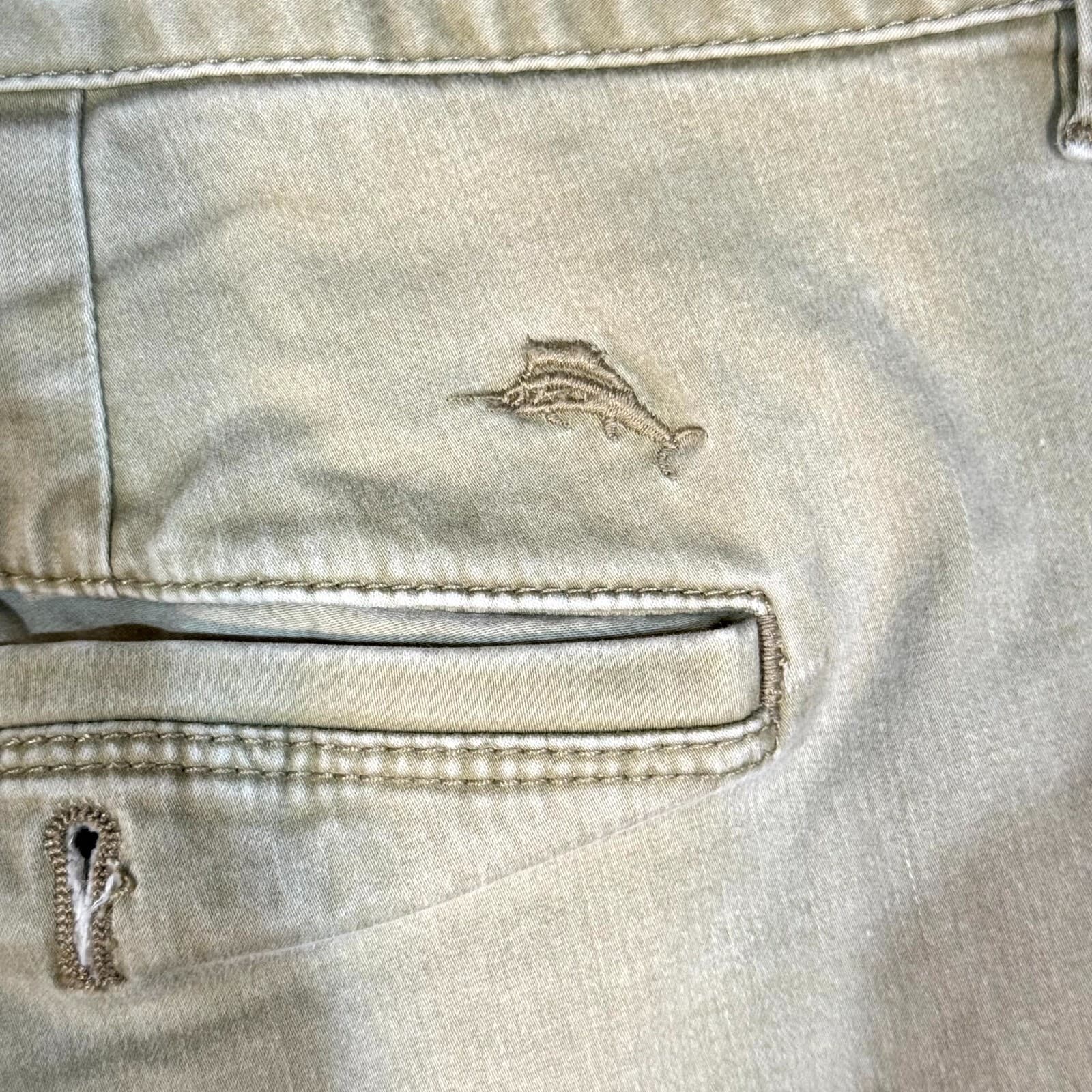 Tommy Bahama Men Chino Shorts 40 Beige Stretch Mid-Rise Flat Front Classic - Thumbnail 3