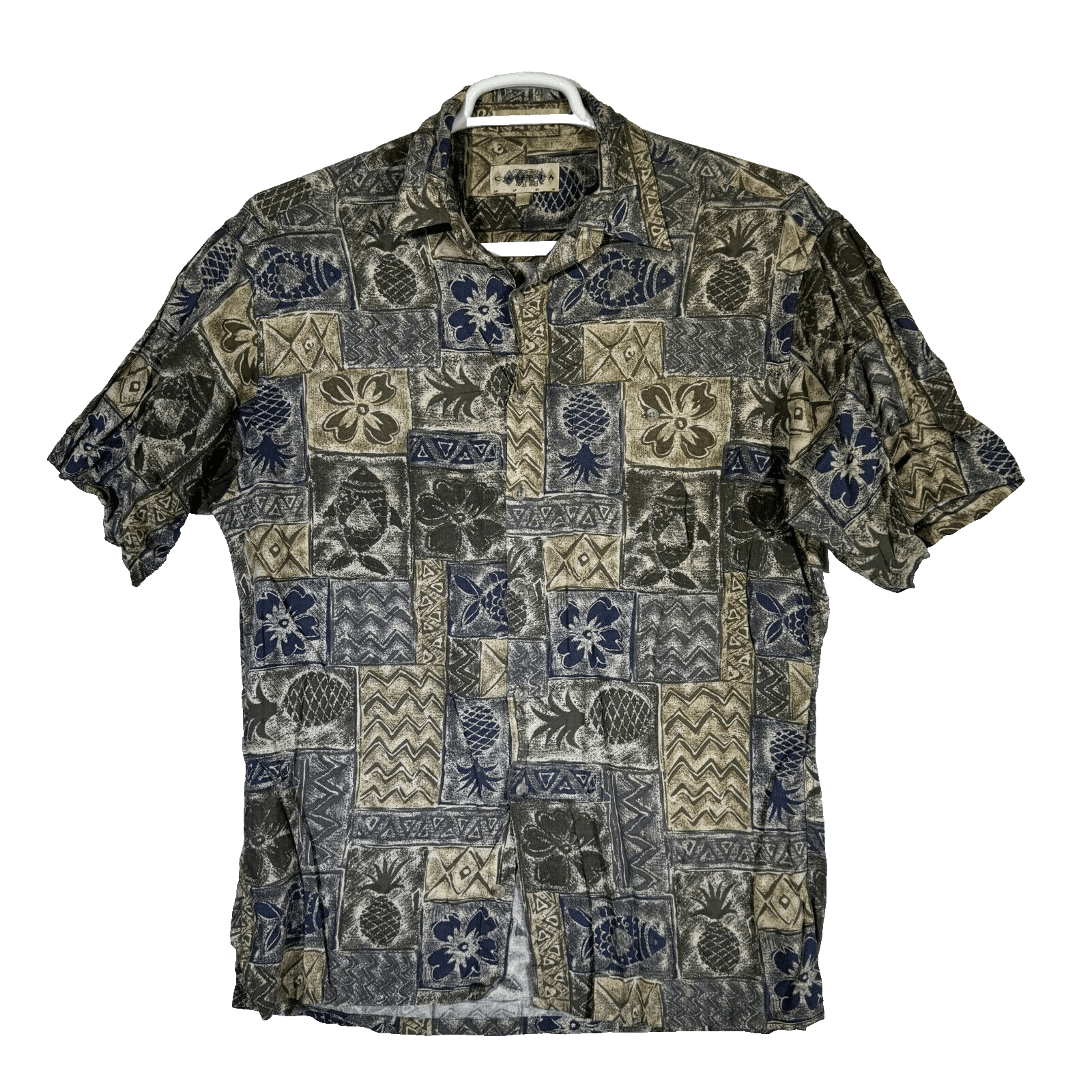 Campia Moda Shirt Mens M Multicolor Tropical Rayon Hawaiian Button‑Up Short M222 - Thumbnail 2