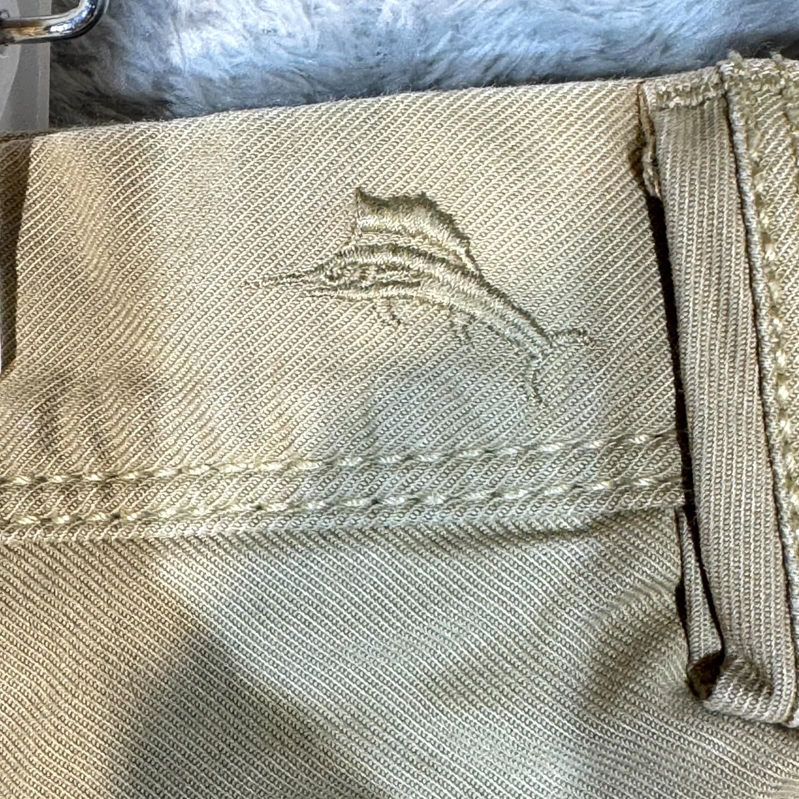 Tommy Bahama Men Chino Shorts 36 Beige Stretch Mid-Rise Flat Front Zip Fly - Thumbnail 3