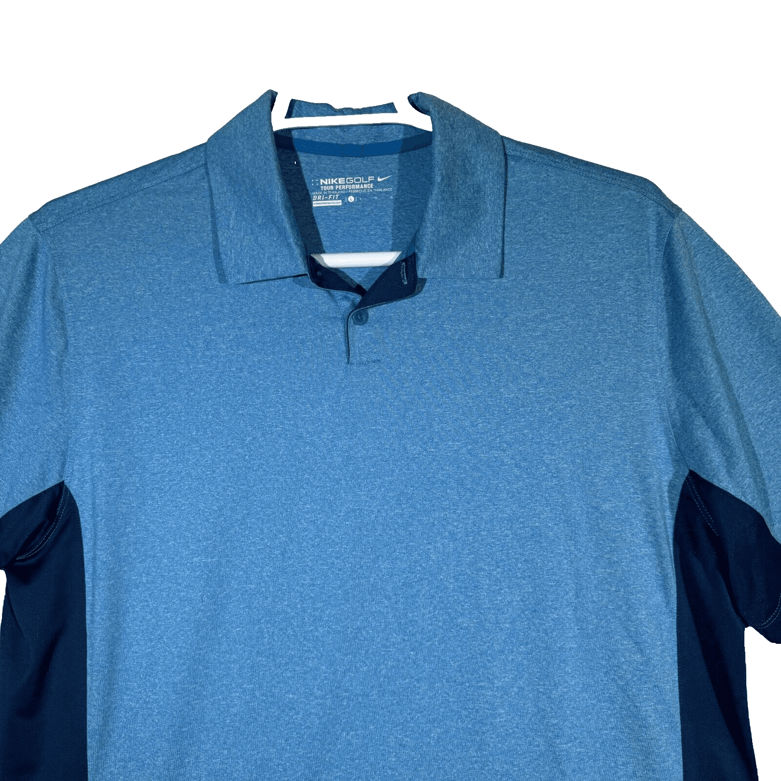 Nike Golf Polo Men’s L Navy Blue Dri‑Fit Polyester Tour Performance Shirt M202 - Thumbnail 5