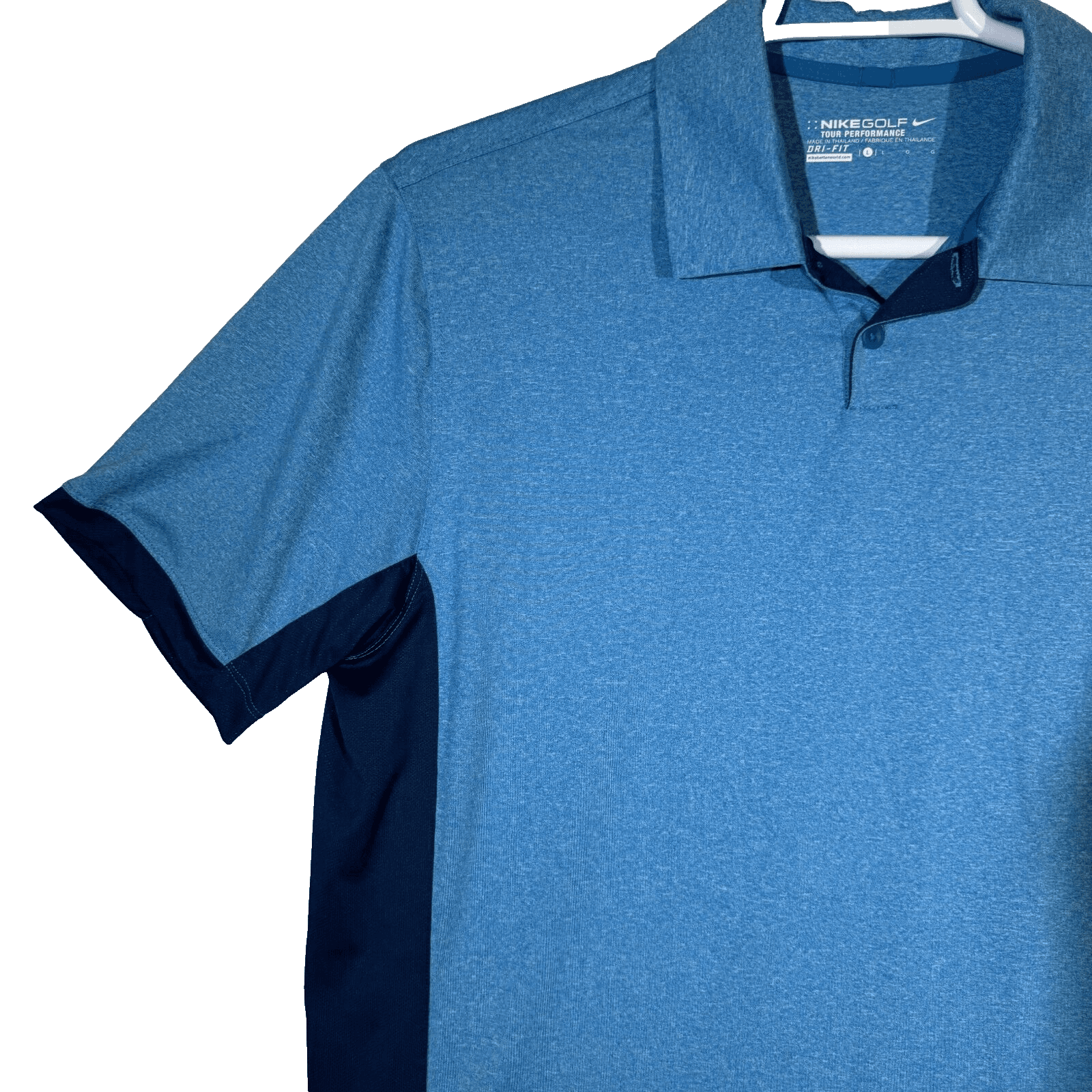 Nike Golf Polo Men’s L Navy Blue Dri‑Fit Polyester Tour Performance Shirt M202 - Thumbnail 4