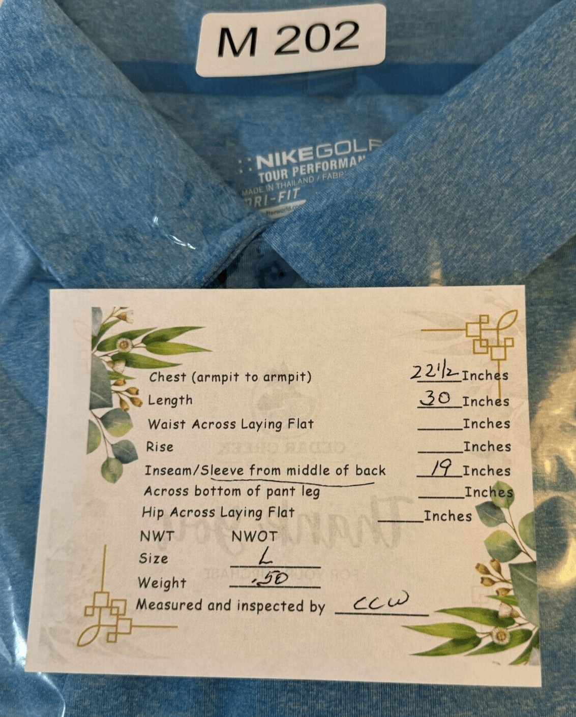 Nike Golf Polo Men’s L Navy Blue Dri‑Fit Polyester Tour Performance Shirt M202 - Thumbnail 8