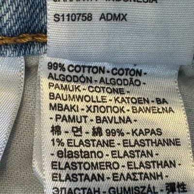 Vintage Levis 505 Jeans Mens 34x32 Light Wash Blue Straight Leg Faded Denim - Thumbnail 8