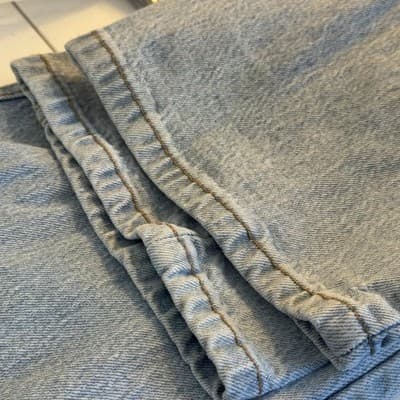 Vintage Levis 505 Jeans Mens 34x32 Light Wash Blue Straight Leg Faded Denim - Thumbnail 11