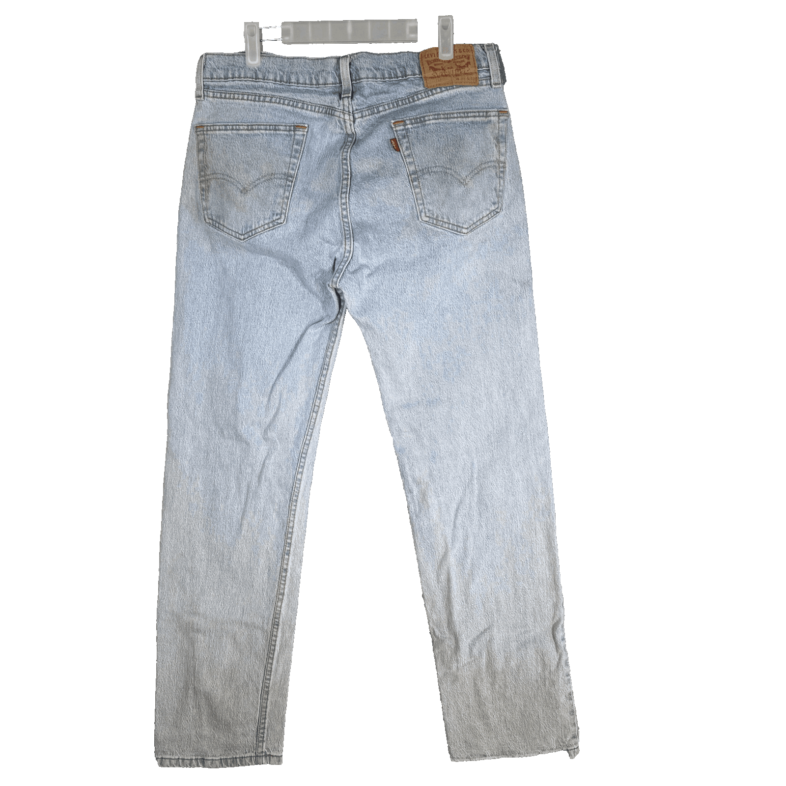 Vintage Levis 505 Jeans Mens 34x32 Light Wash Blue Straight Leg Faded Denim - Thumbnail 2