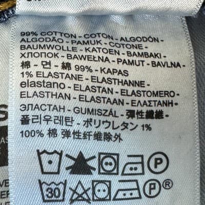 Levis 559 Jeans Mens 40x30 Blue Straight Leg Denim Whiskering Frayed Hem Zip Fly - Thumbnail 5