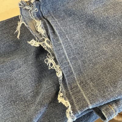 Levis 559 Jeans Mens 40x30 Blue Straight Leg Denim Whiskering Frayed Hem Zip Fly - Thumbnail 10