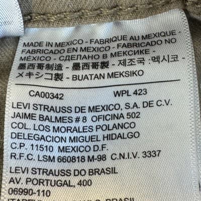 Levi's 510 Jeans Mens 30x32 Beige Skinny Fit Stretch Denim Pants Casual Style - Thumbnail 4