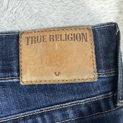 True Religion Jean Bermuda Shorts Womens 29 Blue Dean Stretch Denim Logo Pockets - Thumbnail 3
